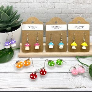 Mushroom Earrings 1 Pair - Multicolor Options
